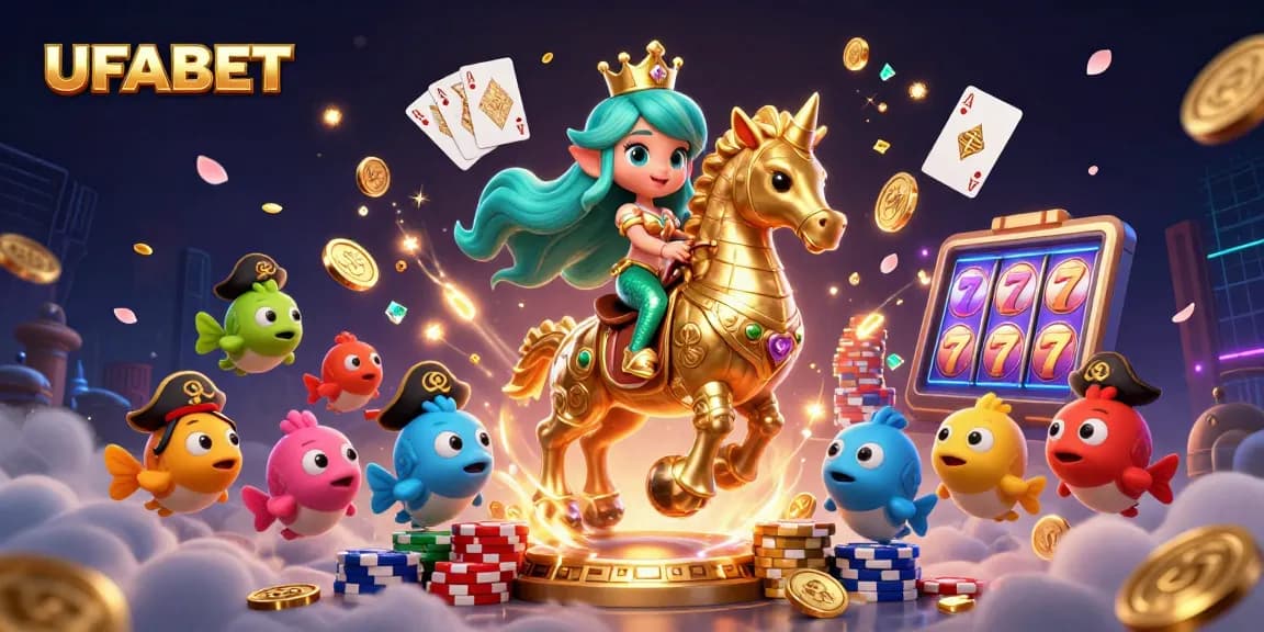 Experience thrilling UFABET gaming with a vibrant illustration of exciting casino action.