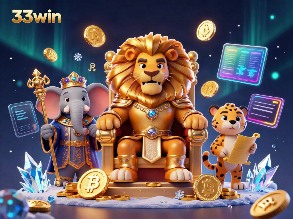Experience the thrilling world of 33win with vibrant characters representing casino excitement.