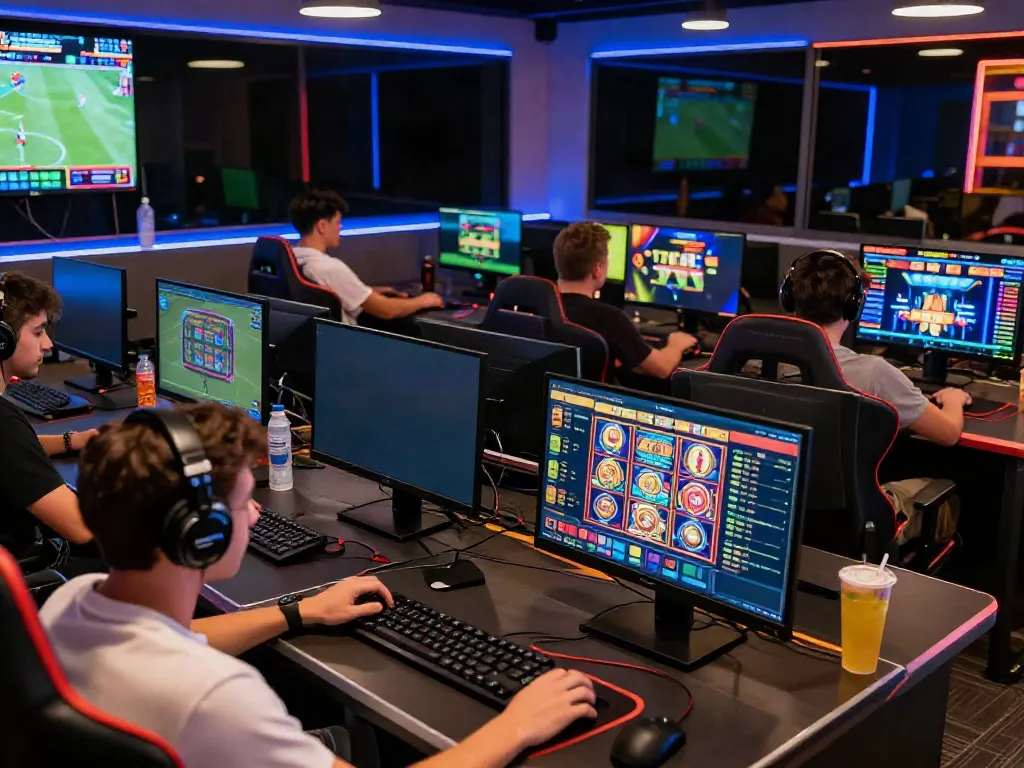 Engaged gamers enjoying the TX 88 online betting experience in a vibrant digital lounge.