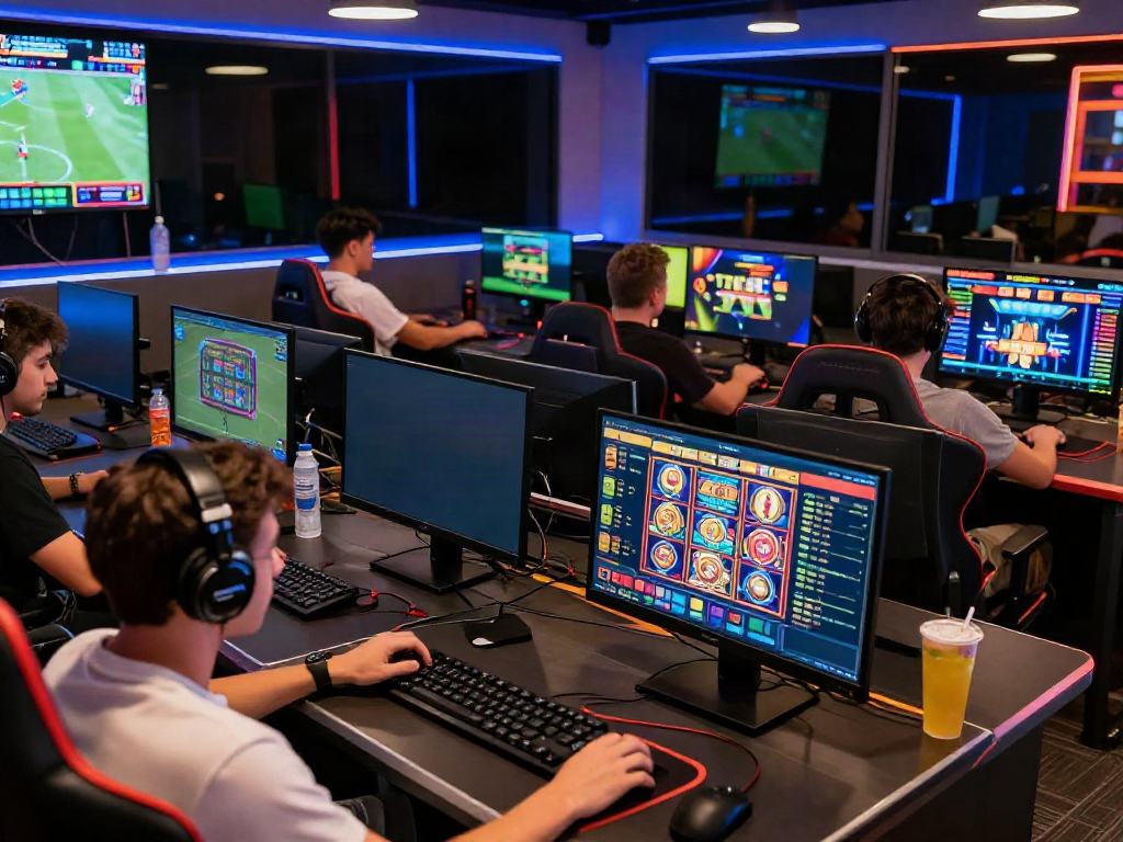 Engaged gamers enjoying the TX 88 online betting experience in a vibrant digital lounge.